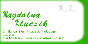 magdolna klucsik business card